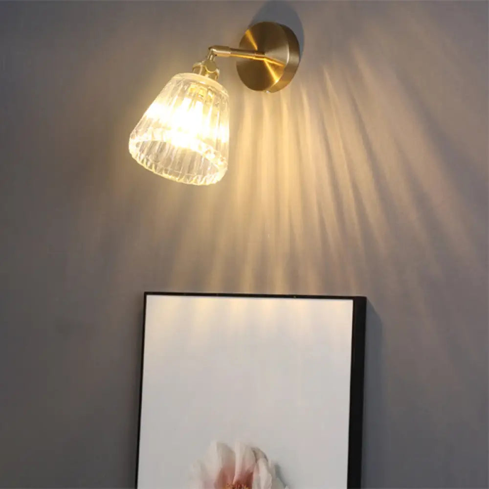 Bedside Wall Mount Clear Glass Industrial Light Fixture