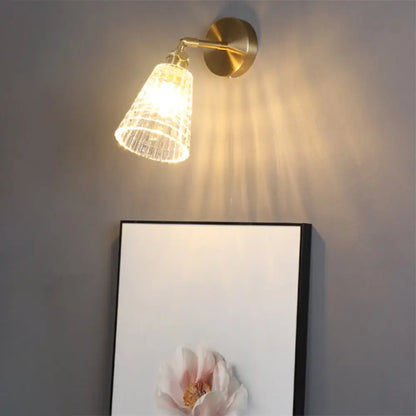 Bedside Wall Mount Clear Glass Industrial Light Fixture