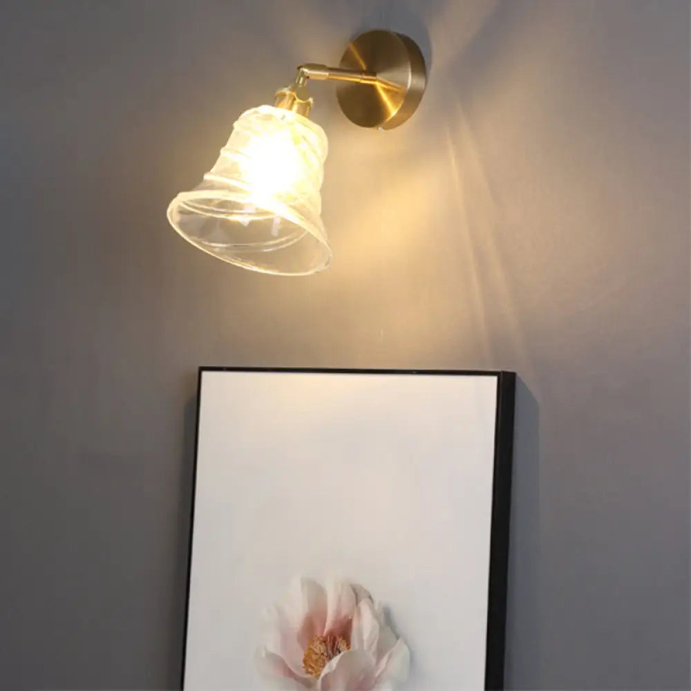 Bedside Wall Mount Clear Glass Industrial Light Fixture