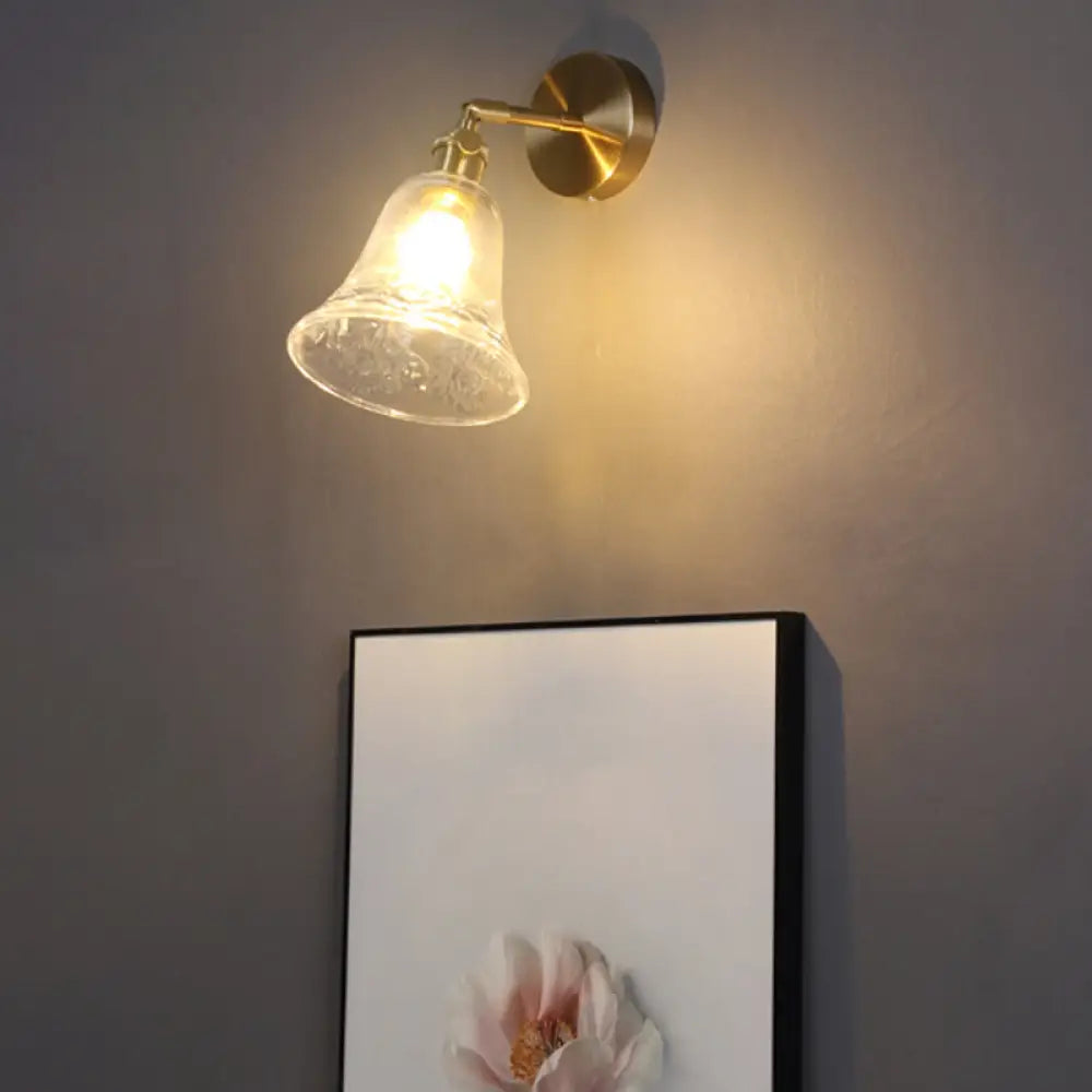 Bedside Wall Mount Clear Glass Industrial Light Fixture