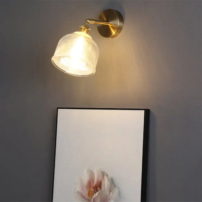 Bedside Wall Mount Clear Glass Industrial Light Fixture