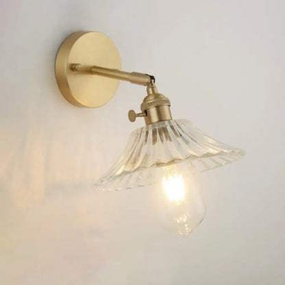Bedside Wall Mount Clear Glass Industrial Light Fixture