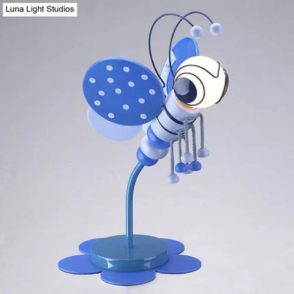 Bee-Theme Cartoon Desk Lamp: Metal Reading Light for Kids' Study Room