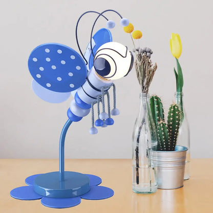 Bee-Theme Cartoon Desk Lamp: Metal Reading Light for Kids' Study Room