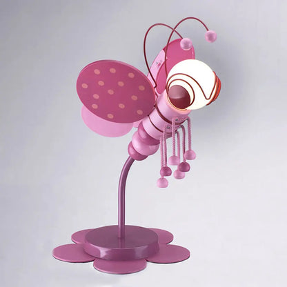 Bee-Theme Cartoon Desk Lamp: Metal Reading Light for Kids' Study Room