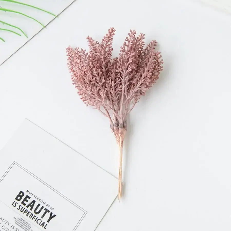 A delicate pink artificial plants decorbites golden wheat ear stems with feathery branches for living room decor