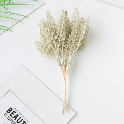 A delicate pale beige artificial plants bouquet with fine feathery fronds and slender stems for decorbites golden wheat ear decor