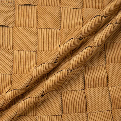 Beige corduroy pillow cover with woven quilted diamond pattern for living room and bedroom decorbites grey weaving