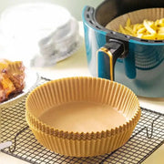 Stack of beige fluted paper baking cups for decorbites air fryer paper liners 50pcs kitchen baking mat use