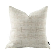 Beige geometric jacquard cushion cover with subtle weave pattern perfect as a living room pillow accent decorbites cushion cover
