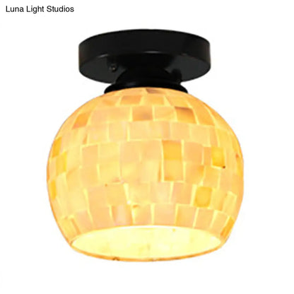 Lámpara de techo empotrada DecorBites™ DecorBites™ de cristal mosaico Tiffany geométrico beige con 1 bombilla - Diseño único y elegante