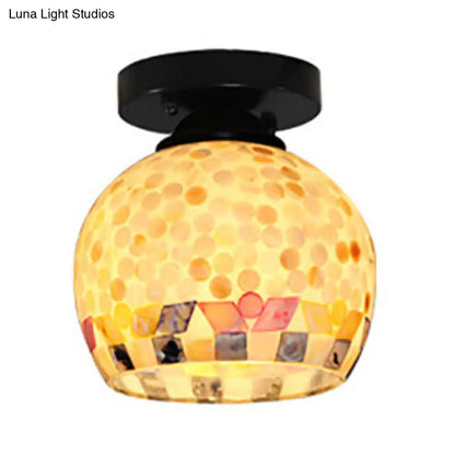 Lámpara de techo empotrada DecorBites™ DecorBites™ de cristal mosaico Tiffany geométrico beige con 1 bombilla - Diseño único y elegante