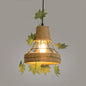 Beige Hanging Lamp: Country Style Metal & Rope Pendant Lighting for Coffee Shop