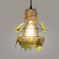 Beige Hanging Lamp: Country Style Metal & Rope Pendant Lighting for Coffee Shop