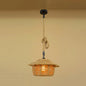 Beige Natural Rope Ceiling Pendant Light- 1 Light Industrial Lodge Style- Dining Room