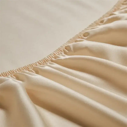 Beige satin 1000tc egyptian cotton fitted sheet with cream-colored soft texture and elastic edge for decorbites 1000tc egyptian set