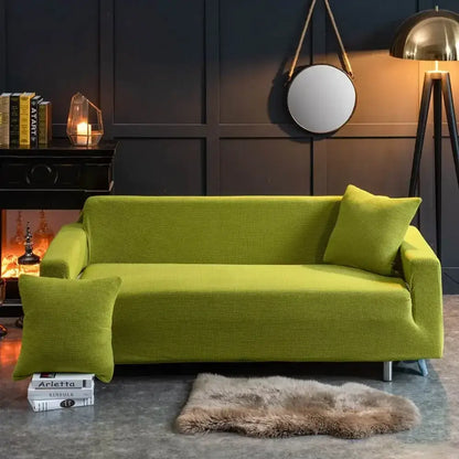 Vibrant lime green quilted sofa cover with textured ribbed decorbites 3d quilted fabric for living room decor