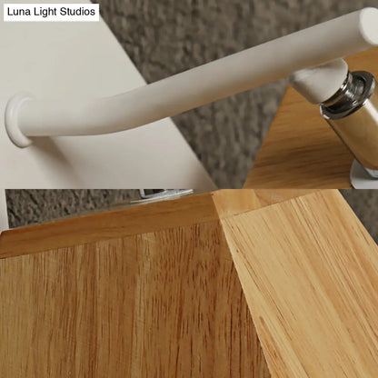 DecorBites™ Beige Trapezoid Shade Rotatable Wood Wall Sconce - Modern Balcony Bedroom Lamp