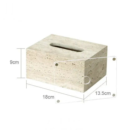 Beige travertine marble textured concrete tissue box with rectangular slot from decorbites beige travertine bathroom set