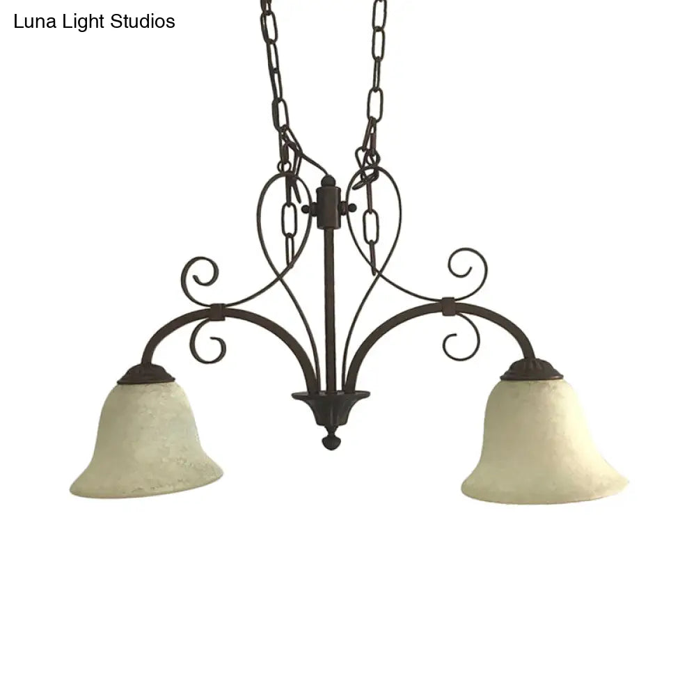 Lámpara colgante DecorBites™ Bell Island con cristal blanco y 2 bombillas para el techo del comedor