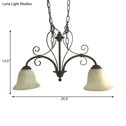 Lámpara colgante DecorBites™ Bell Island con cristal blanco y 2 bombillas para el techo del comedor