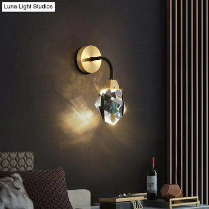 Lámpara de pared DecorBites™ con gema de cristal K9 biselado: Aplique LED sencillo para dormitorio