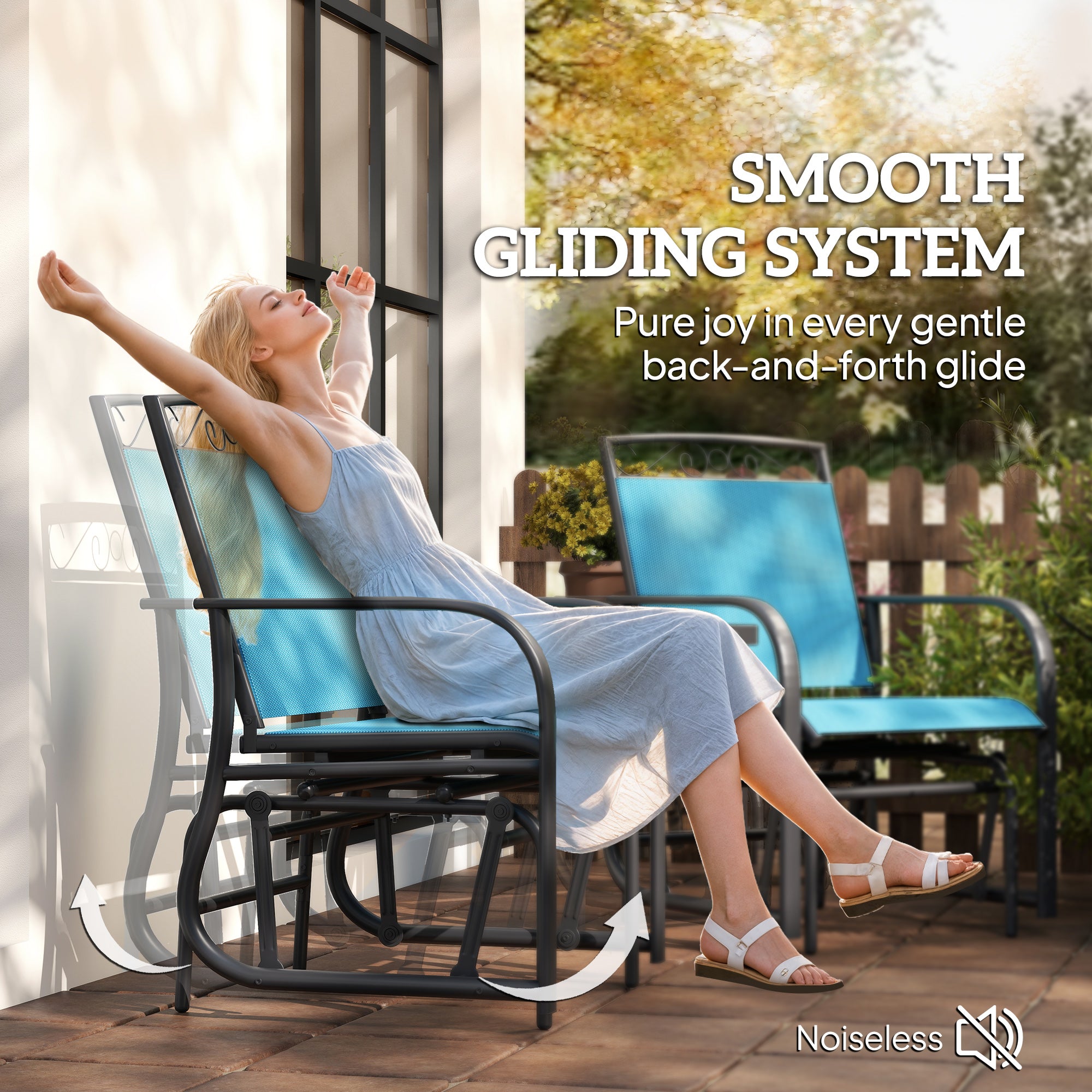 Steel Patio Glider Set