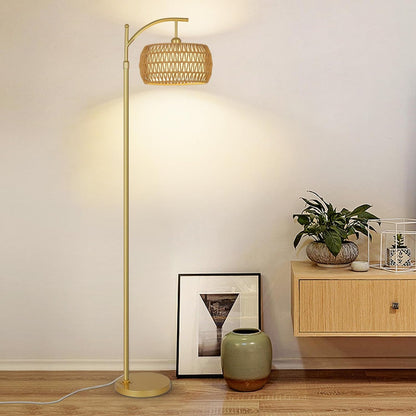 Floor Lamp With 3 Color Temperatures, LED Gold Floor Lamp With Remote & Stepless Dimmable Bulb,