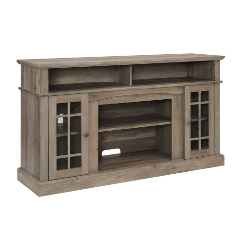 Classic TV Media Stand Modern Entertainment Console For TV Up To 65 With Open And Closed Storage Space, Gray Wash