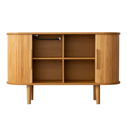 Fralimk Sideboard Buffet Cabinet With Storage, Modern Fluted Storage Cabinet For Dining Room, Tambour Door Console Table For Living Room, Office Storage Cabinet Or TV Stand, Accent Sideboard Cabinet