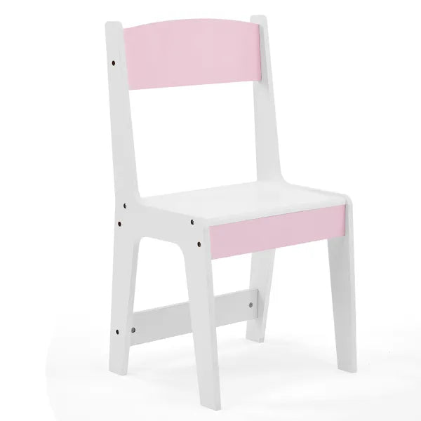 White And Pink Star And Castle Elements; MDF And Particleboard; Spray Paint, Silkscreen Printing, And Melamine Veneer; 1 Drawer, 2 Fabric Drawers, 2-tier Shelf; Children's Dressing Table Set