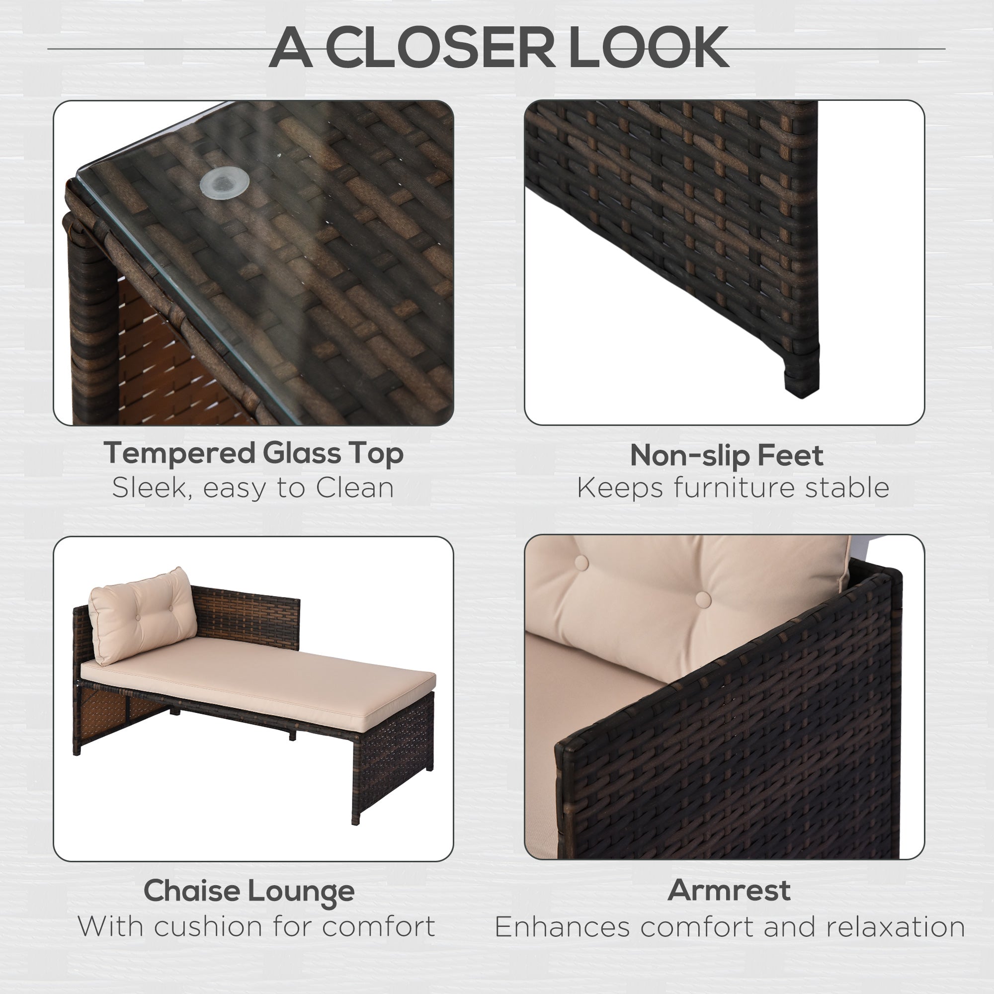 Black Contemporary Patio Set