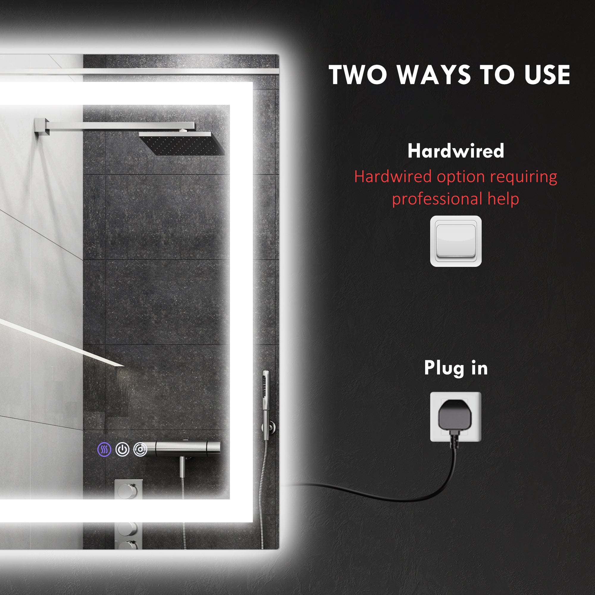 Front Backlit Bathroom Mirror