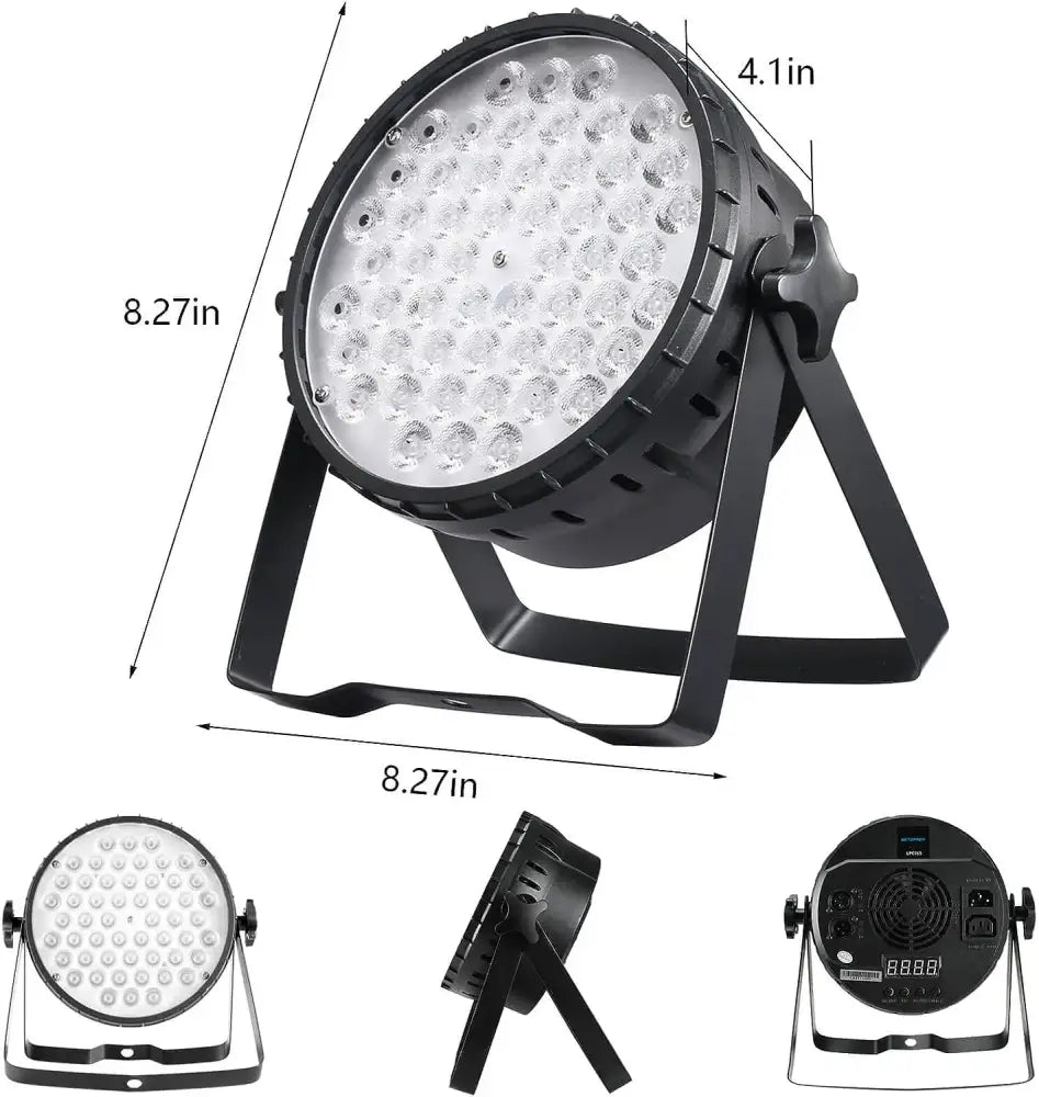Black circular led stage light with 48 white leds on metal stand and control panel for decorbites big dipper party decor