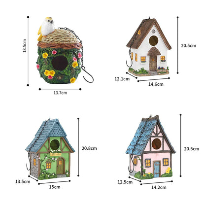 Bird Lover’s Outdoor Hanging Resin Birdhouse