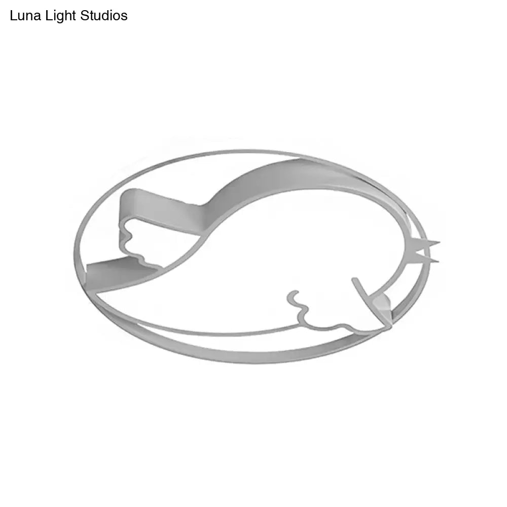 ديكوربايتس™ مصباح LED مدمج على شكل طائر لغرفة نوم الأطفال - وحدة سقف أكريليك زرقاء/وردية مع حلقة معدنية