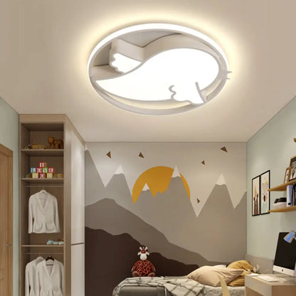 ديكوربايتس™ مصباح LED مدمج على شكل طائر لغرفة نوم الأطفال - وحدة سقف أكريليك زرقاء/وردية مع حلقة معدنية