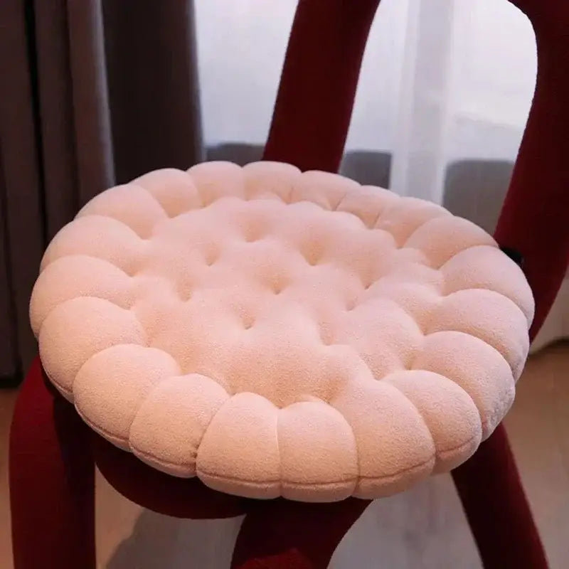 Soft blush pink tufted biscuit sofa cushion by decorbites with scalloped edge for comfortable living room decor