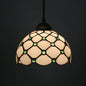 Black 1-Light Pendant Lamp with Baroque Beige/Blue/Green Glass Shade - Perfect for Dining Room