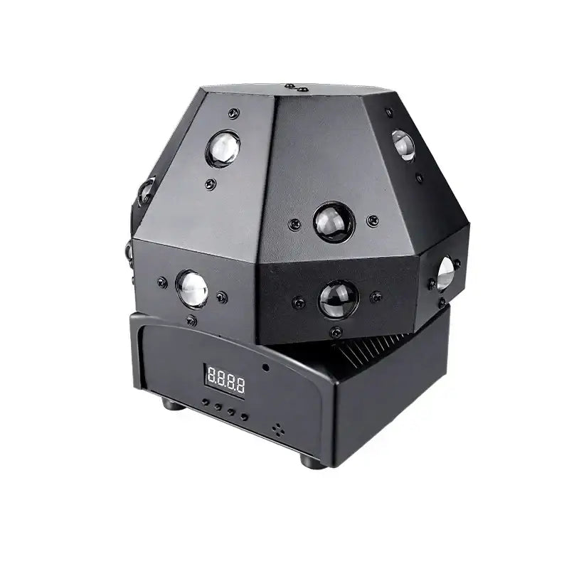 Black 17 hole decorbites disco ball lights party projector with multiple lenses and digital display for living room stage decor