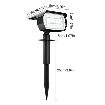 Black 20leds rgb solar landscape spotlight with rectangular led panel and pointed stake for garden decorbites 20leds rgb use