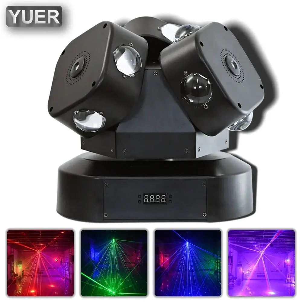 Black yu er 3 head moving head light with laser and digital display for event room use