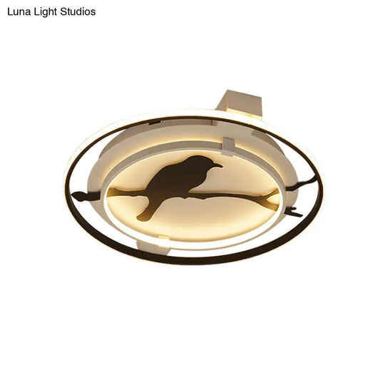 Lámpara de techo DecorBites™ con forma de pájaro, de acrílico negro, para baño y dormitorio.