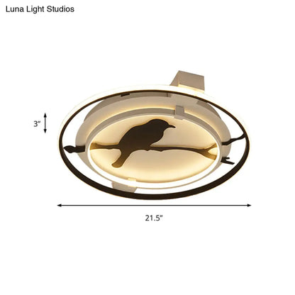 Lámpara de techo DecorBites™ con forma de pájaro, de acrílico negro, para baño y dormitorio.