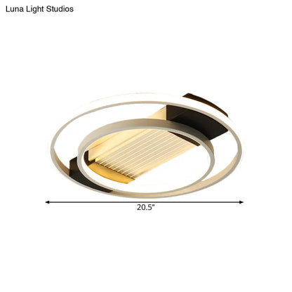 Lámpara de techo LED circular empotrada DecorBites™ de acrílico negro, diseño nórdico, 16,5"/20,5" de ancho
