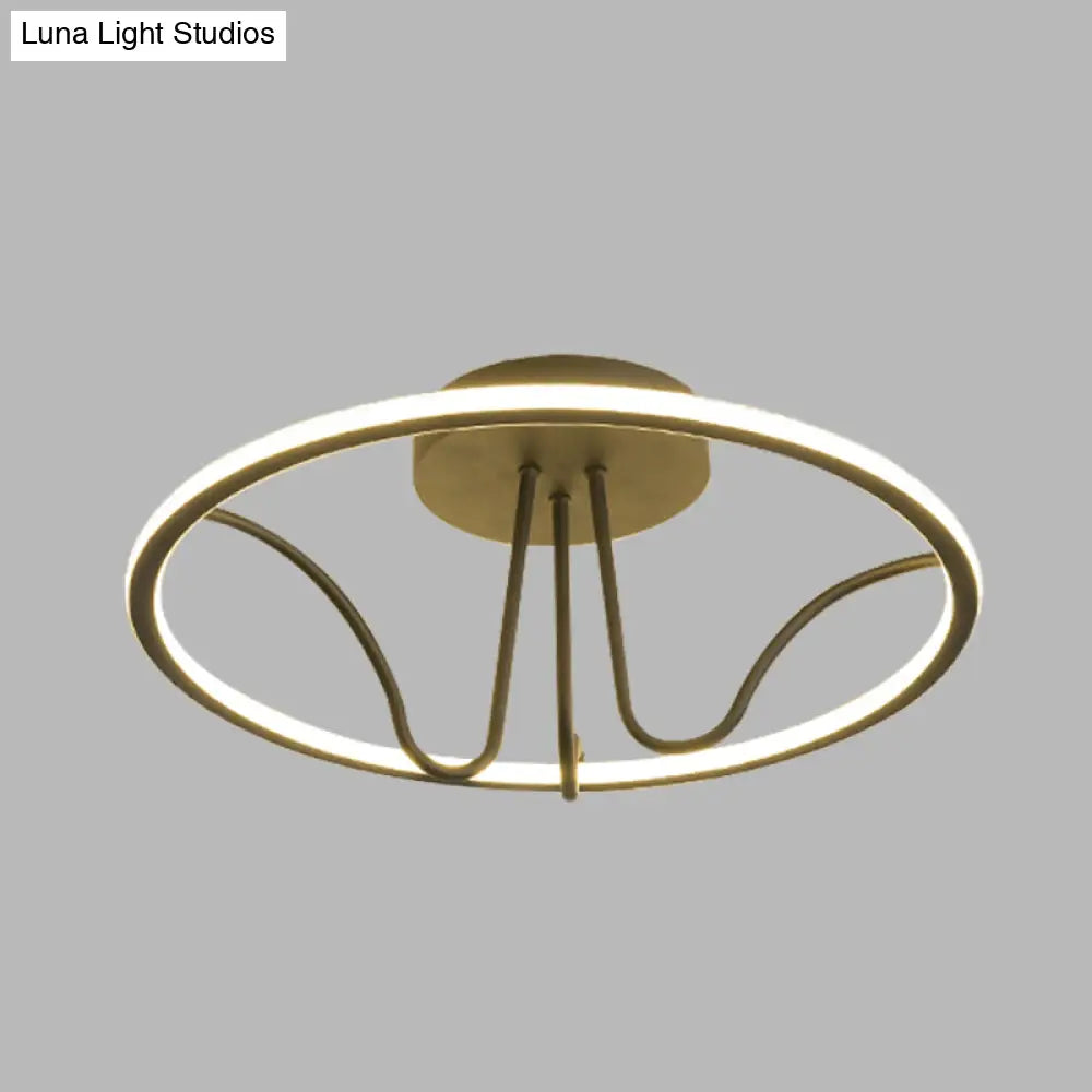 DecorBites™ DecorBites™ Black Acrylic LED Flush Ceiling Lamp - Minimalist Circular Semi Flush Mount Light for Bedroom