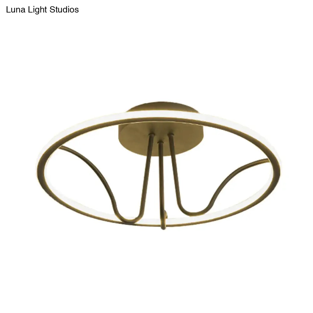 DecorBites™ DecorBites™ Black Acrylic LED Flush Ceiling Lamp - Minimalist Circular Semi Flush Mount Light for Bedroom