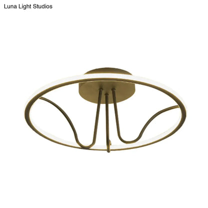 DecorBites™ DecorBites™ Black Acrylic LED Flush Ceiling Lamp - Minimalist Circular Semi Flush Mount Light for Bedroom