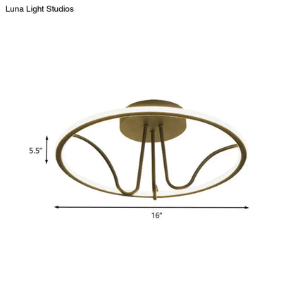 DecorBites™ DecorBites™ Black Acrylic LED Flush Ceiling Lamp - Minimalist Circular Semi Flush Mount Light for Bedroom