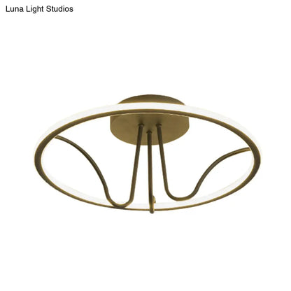 DecorBites™ DecorBites™ Black Acrylic LED Flush Ceiling Lamp - Minimalist Circular Semi Flush Mount Light for Bedroom